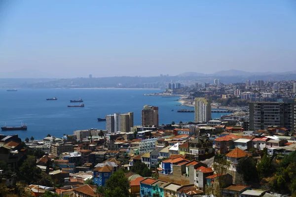Valparaiso Ist Chiles Wichtigster Hafen Blick Auf Den Hafen Von — Stockfoto