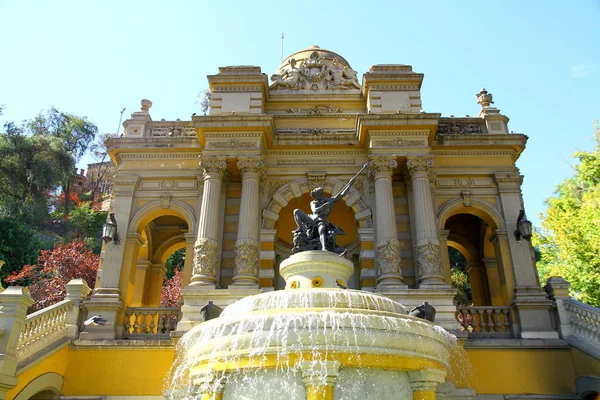 Fontein Van Neptunus Terras Santa Lucia Hill Santiago Chili — Stockfoto