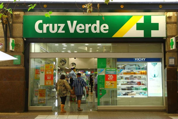 Cruz Verde Uno Dei Negozi Farmacia Santiago Una Vista Dalla — Foto Stock