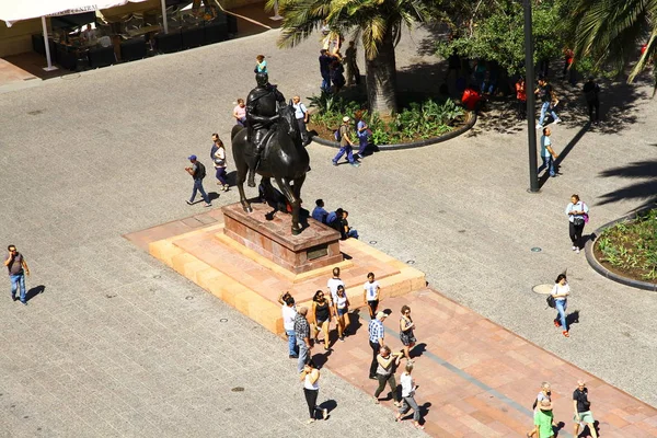 Památník Nachází Náměstí Plaza Armas Hlavní Náměstí Centru Santiaga Chile — Stock fotografie