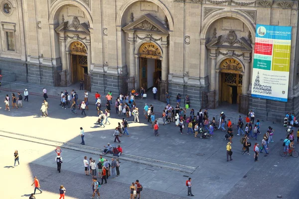 Panoramiczny Widok Katedrę Metropolitalną Santiago Jest Dom Arcybiskupa Santiago Chile — Zdjęcie stockowe