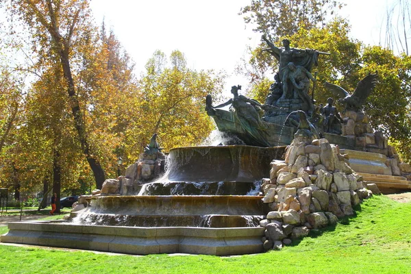 German Fountain Park Forestal Honors Santiagos Large German Immigrant Population — Stock Photo, Image