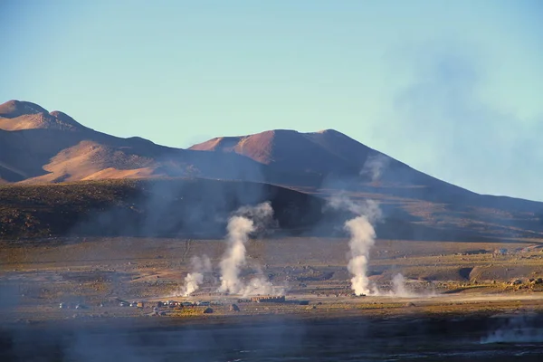 Bubbling Water Springs Craters Tatio Geysers Chile — 스톡 사진