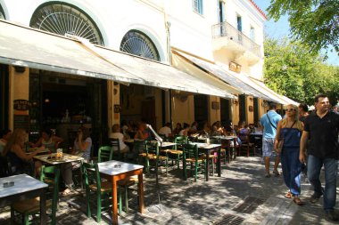 Atina ve Yunanistan 'daki caddelerin manzarası