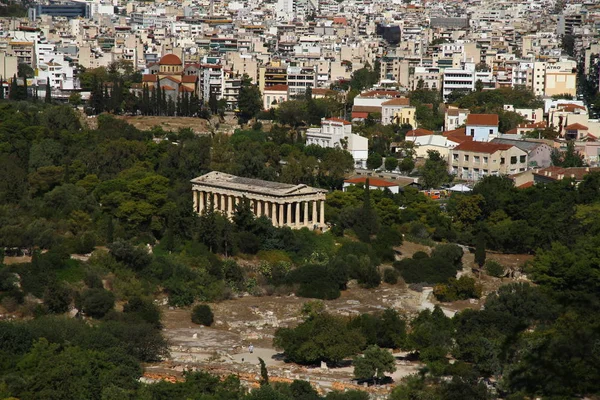 Parthenon Dos Tesouros Antigos Well Conhecidos Atenas Senta Colina Acropolis — Fotografia de Stock