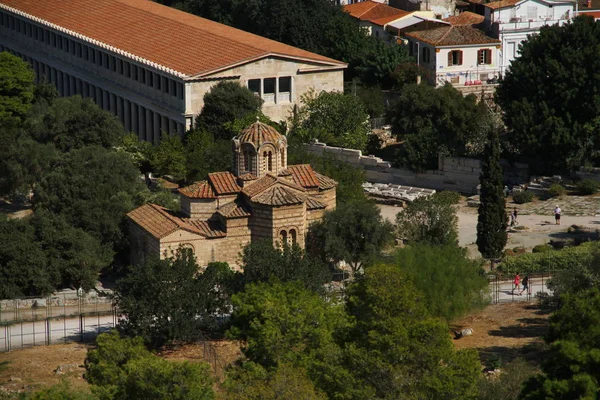 Vista Aérea Iglesia Panagia Kapnikarea Atenas Grecia — Foto de Stock