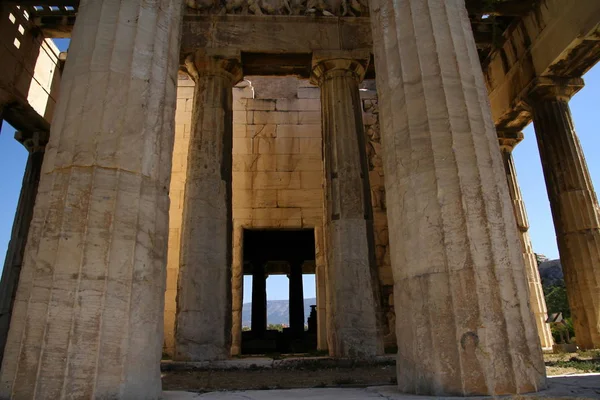 Detalles Arquitectónicos Del Templo Hephaestus Atenas Grecia — Foto de Stock