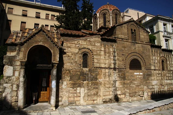 Atenas Greece Abril 2015 Iglesia Panaghia Kapnikarea Una Iglesia Ortodoxa —  Fotos de Stock