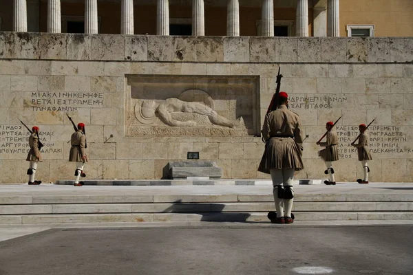 Unknown Soldiers Tomb Athens Greece September 2012 Change Guard Ceremony — Stock Photo, Image