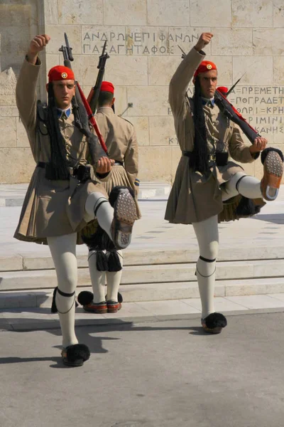 Unknown Soldiers Tomb Athens Greece September 2012 Change Guard Ceremony — Stock Photo, Image