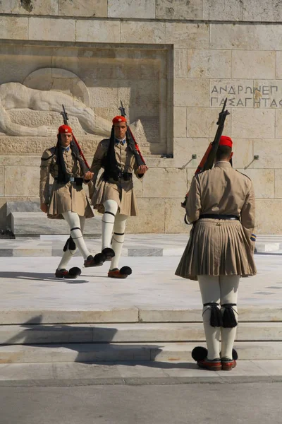 Unknown Soldiers Tomb Athens Greece September 2012 Change Guard Ceremony — Stock Photo, Image