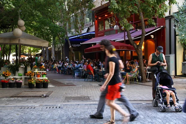 Una Vista Desde Las Calles Monastiraki Punto Encuentro Popular Para — Foto de Stock