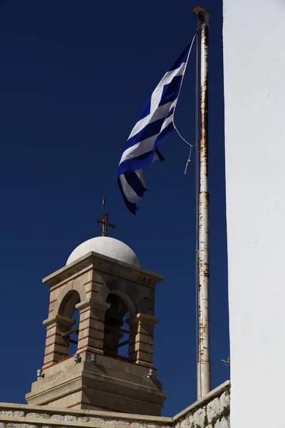 Dzwonnica Kościoła Izydora Szczycie Góry Lycabettus Ateny Grecja — Zdjęcie stockowe