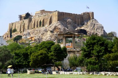 temple of Olympian Zeus and Mount Lycabettus, Athens Greece