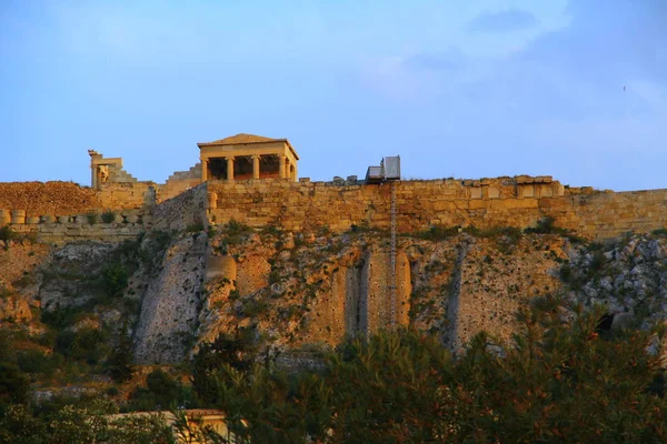 Uma Vista Temple Athena Nike Colina Acropolis — Fotografia de Stock