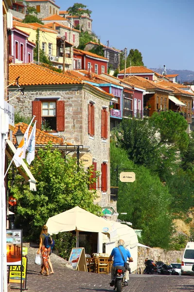 Λέσβος Ελλάδα Αυγούστου 2018 Όμορφη Μικρή Πόλη — Φωτογραφία Αρχείου