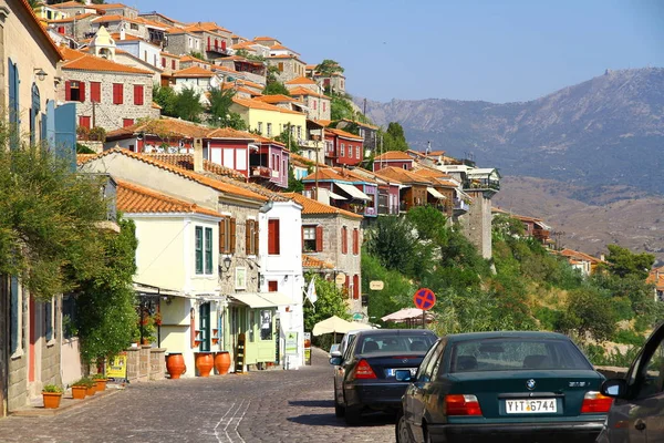 Λέσβος Ελλάδα Αυγούστου 2018 Όμορφη Μικρή Πόλη — Φωτογραφία Αρχείου