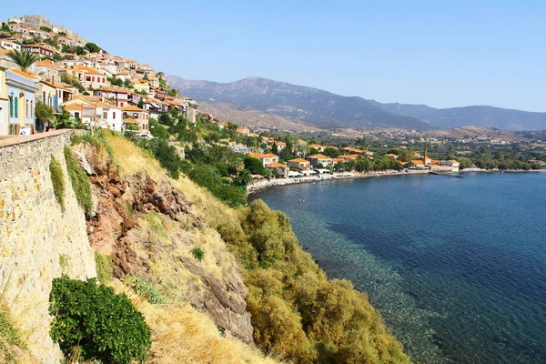 Lesvos Grecia Agosto 2018 Piccola Città — Foto Stock