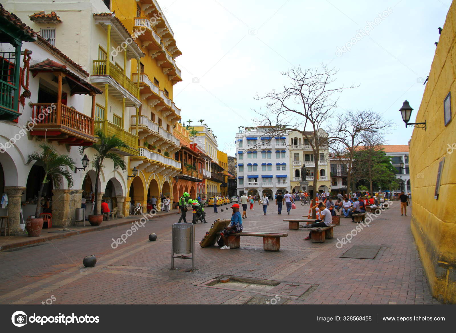 Plaza Los Coches Cartagena Colombia May 2019 Plaza Los Coches Stock