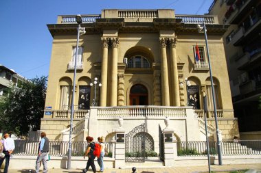 NIKOLA TESLA MÜZİK, BELGRAD, SERBIA - 19 Eylül 2015. Nikola Tesla Müzesi, Nikola Tesla 'nın hayatını ve çalışmalarını onurlandırmaya ve sergilemeye adanmıştır. Müze merkez bölgede yer almaktadır..