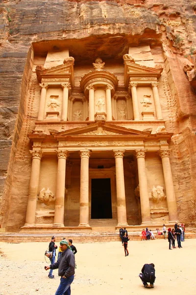 Antik Petra Şehri Ürdün Nisan 2015 Petra Daki Khazar Hazine — Stok fotoğraf