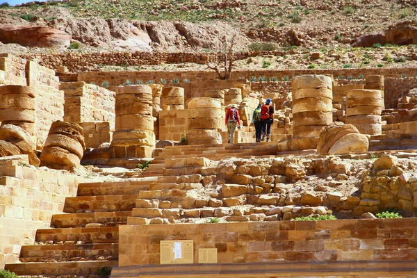 Kilátás Ókori Város Petra Jordániában — Stock Fotó