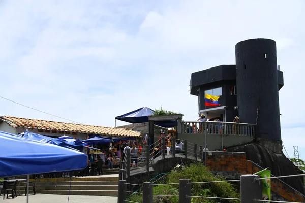 Guatape Rock Medellin Colombia Mei 2019 Uitzicht Terrassen Top Van — Stockfoto