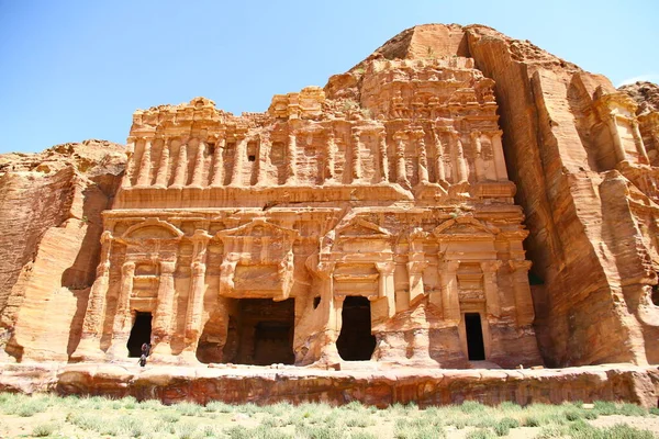 Kilátás Royal Sírok Selyemsír Korinthoszi Sír Ókori Város Petra Jordánia — Stock Fotó