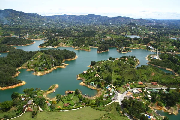 Een Prachtig Panoramisch Uitzicht Penol Reservoir Lake Vanaf Gigantische Guatape — Stockfoto