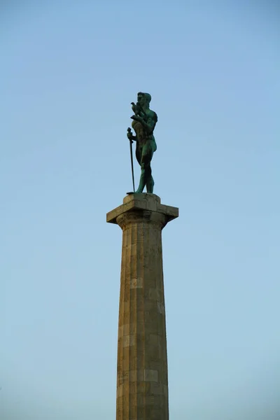 Belgrade Fortress Belgrade Serbia 9月2015 ポベドニクという別の名前のビクター像は バルカン戦争と第一次世界大戦でセルビアが勝利したことを記念してベオグラード要塞に位置している — ストック写真