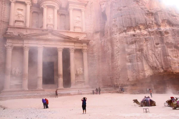 Antik Petra Şehri Ürdün Nisan 2015 Petra Daki Khazar Hazine — Stok fotoğraf