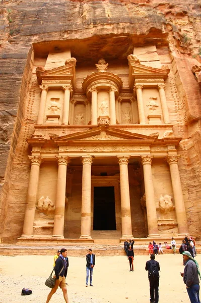 Ancient City Petra Jordan April 2015 View Khazar Treasury Petra — 스톡 사진