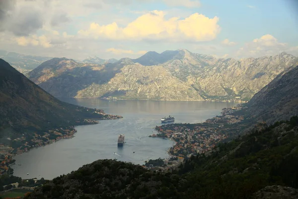 Kotor Bay Das Montanhas Montenegro — Fotografia de Stock