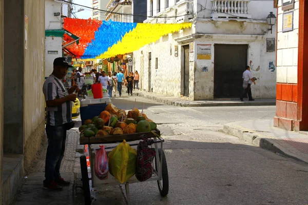 Getsemani Neighborhood Cartagena Colômbia Maio 2019 Uma Vista Rua Bairro — Fotografia de Stock