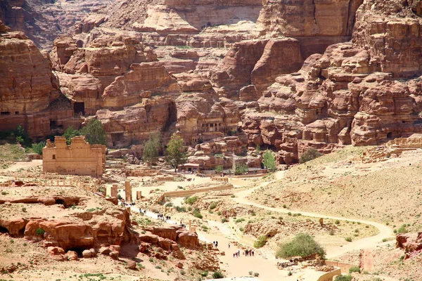 Una Vista Dall Antica Città Petra Giordania — Foto Stock