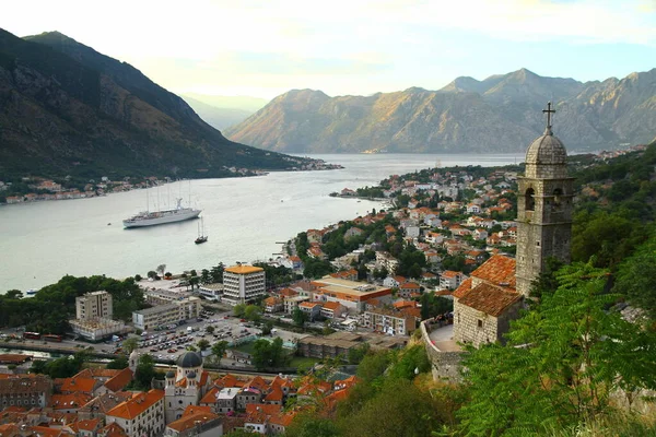 Panoramische Kotor Bucht Montenegro — Stockfoto