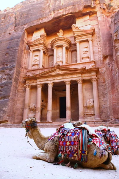 Ancient City Petra Jordanië April 2015 Zicht Vanuit Khazar Treasury — Stockfoto