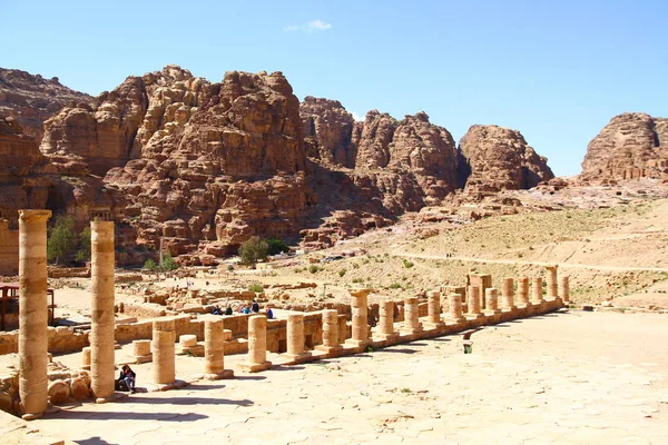 Utsikt Från Den Antika Staden Petra Jordanien — Stockfoto
