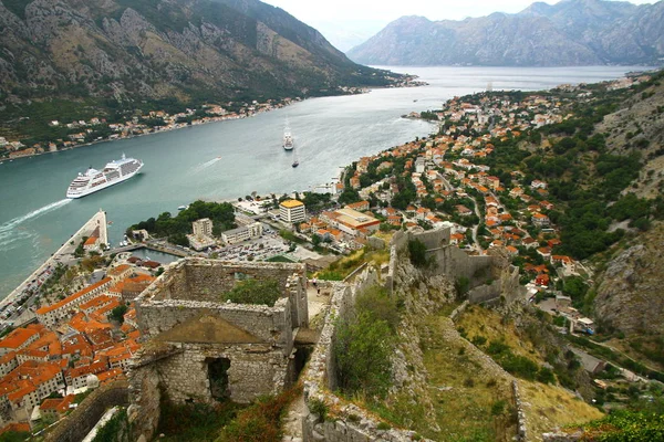 Baía Panorâmica Kotor Montenegro — Fotografia de Stock