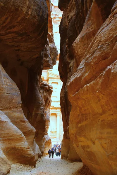 Forntida Staden Petra Jordanien April 2015 Utsikt Från Khazar Skattkammaren — Stockfoto