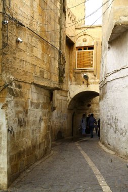SANLIURFA, TURKEY - 22 Ekim 2018. Sanliurfa 'nın eski mahallelerinden bir manzara.