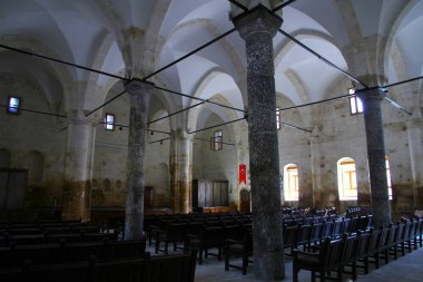 REGIE KİLİSESİ, SANLIURFA, TÜRK - 22 Ekim 2018. Regie Church 'ten bir manzara. 1861 'de kilise olarak inşa edilmiş ama sonra tütün fabrikası ve üzüm dükkanı olarak kullanılmış. Artık bir kültür merkezi..