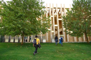 SANLIURFA, TURKEY - 20 Ekim 2018. Göbeklitepe, Nevali Cori, Harran gibi çevre bölgelerden geniş bir koleksiyona sahip olan Şanlıurfa Arkeoloji Müzesi.
