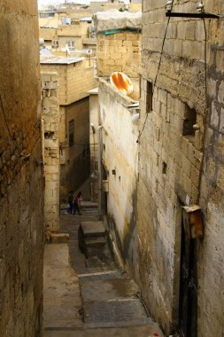 SANLIURFA, TURKEY - 22 Ekim 2018. Sanliurfa 'nın eski mahallelerinden bir manzara.