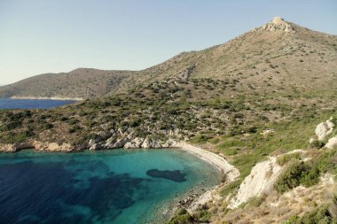 Datca, Mugla Türkiye 'de Knidos (Cnidus) antik kentinin yanında güzel bir sahil
