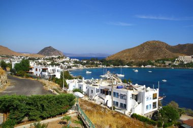 Bodrum Mugla Türkiye 'nin Akyarlar köyünden bir manzara