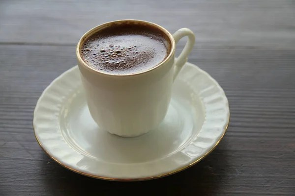 Tazza Caffè Sul Tavolo Legno — Foto Stock