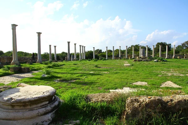 Kuzey Kıbrıs Taki Salamis Harabelerinden Bir Manzara — Stok fotoğraf