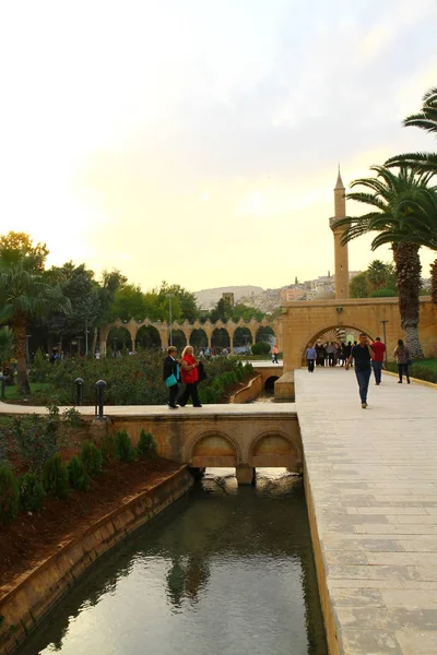 Visitantes Balikligol Sanliurfa Turquía Mezquita Balikligol Lago Los Peces —  Fotos de Stock