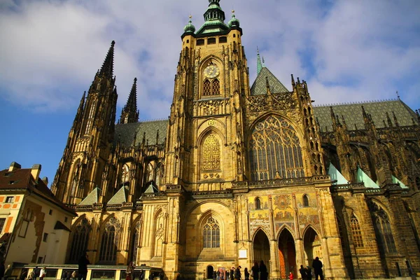 Vista Fachada Catedral São Vito Praga República Checa — Fotografia de Stock